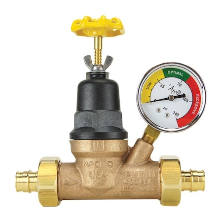 Apollo Apollo 3/4 in. Double Union Double Union PEX Bronze Water Pressure Regulator with Gauge EPXPRV34WG